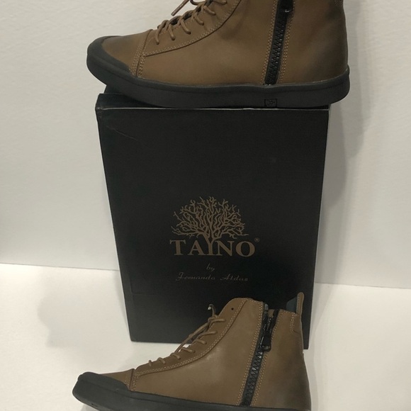 Tayno casual ankle shoes side zipper brown - Picture 2 of 3